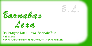 barnabas lexa business card